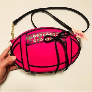 Betsey Johnson whimsical football crossbody